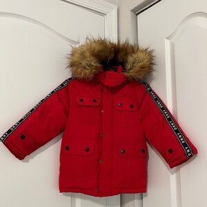 DKNY kids Black and Red Jacket Winter coat. Size 4 T